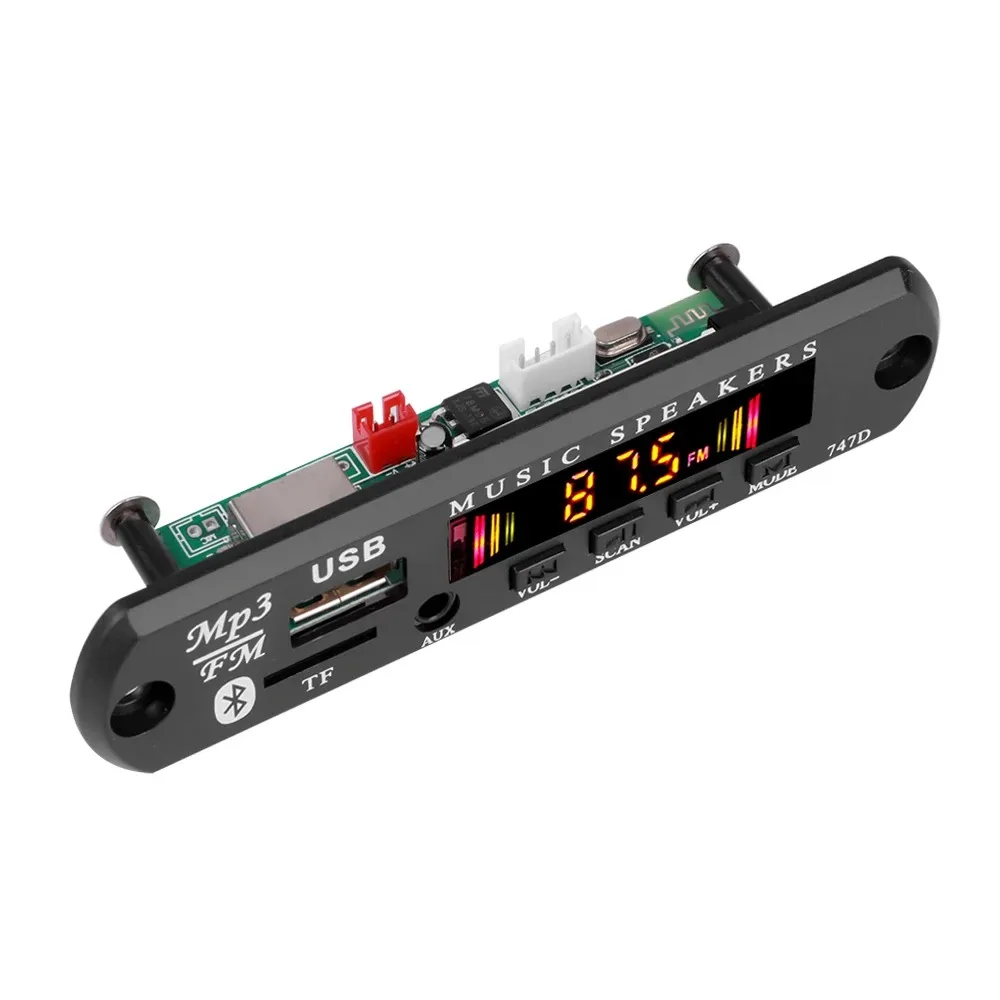 Car Music Player Bluetooth 5.0 Wireless MP3 Decoder Board Audio 9V-12V WMA Lossless Audio USB AUX TF Radio