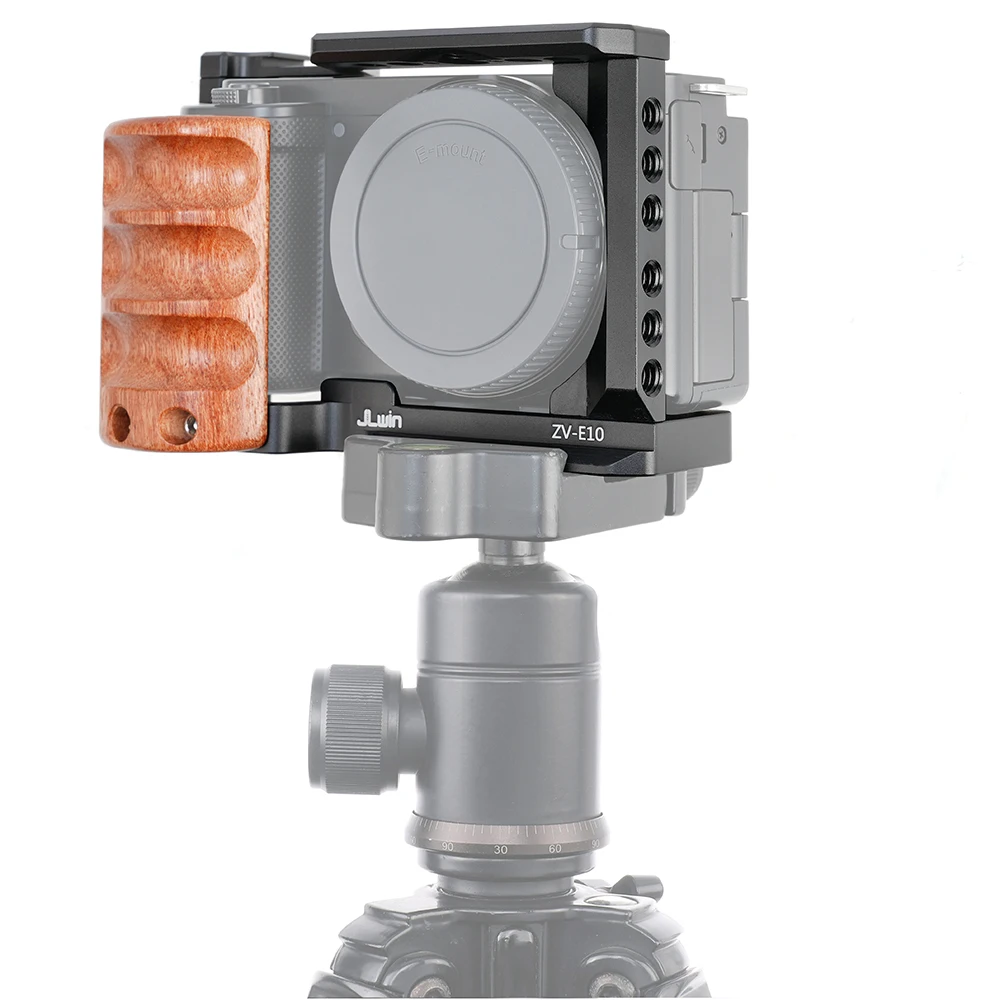 Cage De Caméra ZV-E10 Avec Poignée En Bois, Plate-Forme De