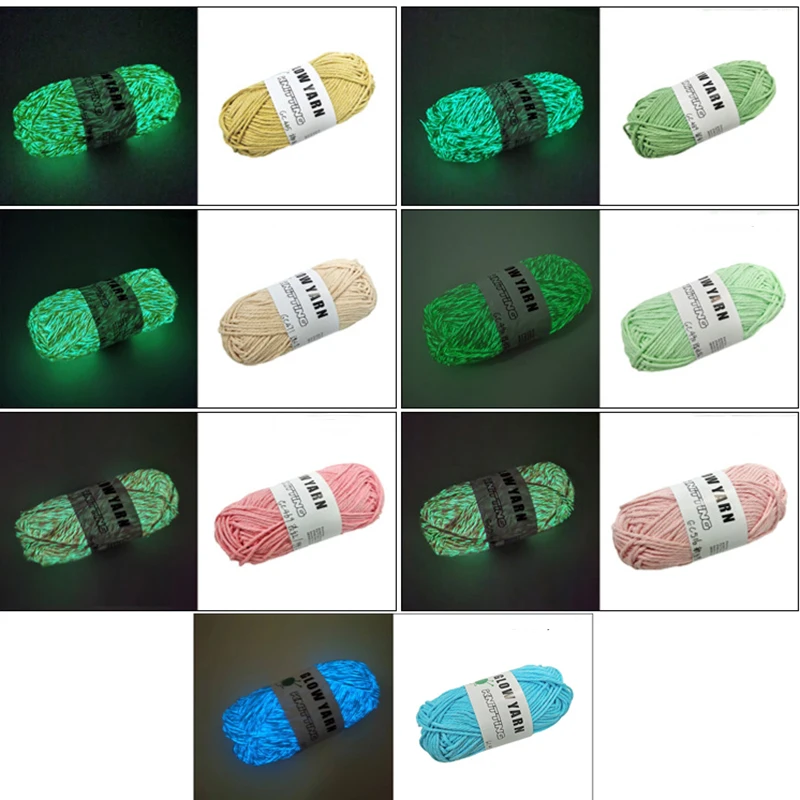 기능성 면사 손 뜨개질 스웨터 원사, 야광 모자 양모 원사, DIY 야광 트위스트 로프 스카프 액세서리