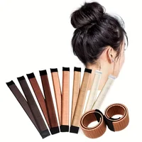1 pièce Outil magique pour chignon, bandeau torsadé, bandeau synthétique en forme de donut, accessoires capillaires pour femmes 2