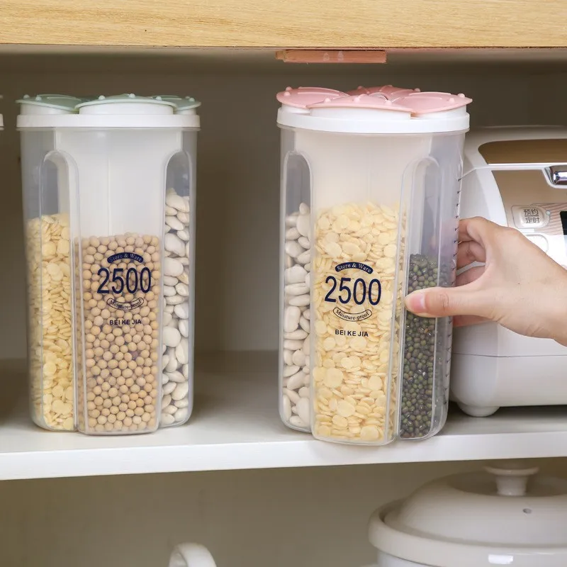 Grain Miscellaneous Grain Storage Tank Plastic Partition Storage Tank Kitchen Household Food Sealed Multifunctional 1pc kitchen storage box rice storage box food storage pots food storage container food storage can food storage box storage box
