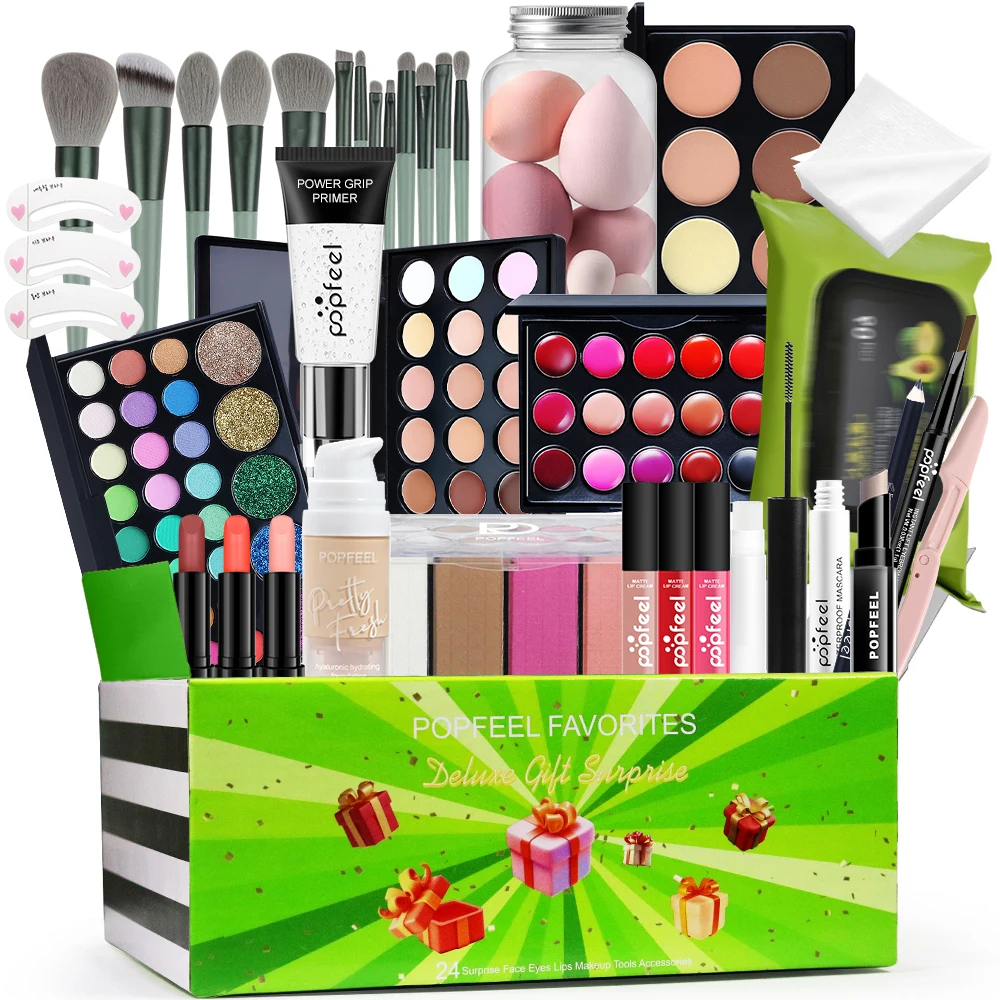 All In One Makeup Kit for Women Full Kit Makeup Gift Set for Women Eyebrow Eyeliner Eyeshadow Sets Teen Girls