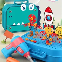 351pcs/211pcs Children DIY Tool Toys Set Electric Drill Screw Nuts 3D Puzzle Toy Pretend Play Tool Kits 2D/3D Educational Toy 2