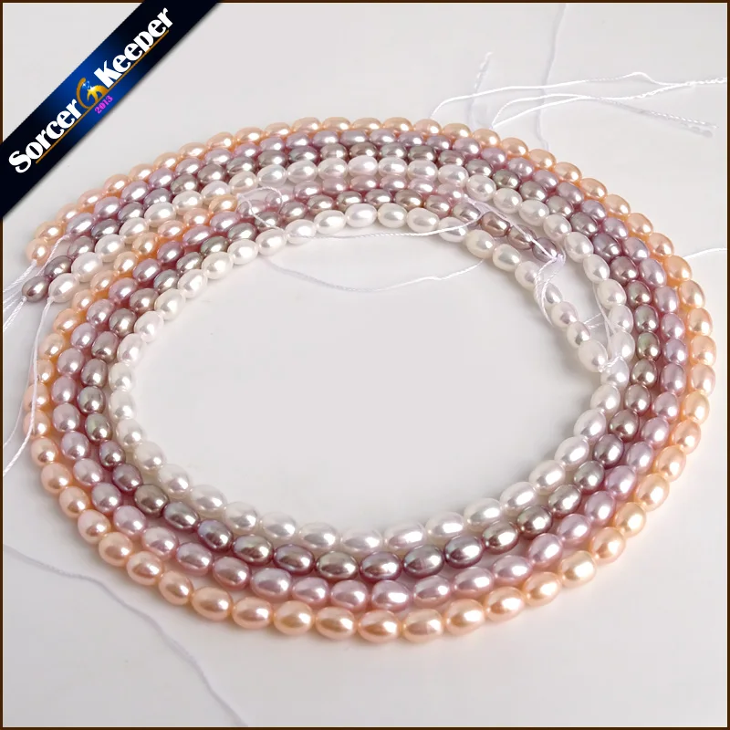 Four Colors Real Natural Cultured Freshwater Pearl Beads New AAA Grade 5*6mm DIY Making Findings Loose Pearl Beads Accessories