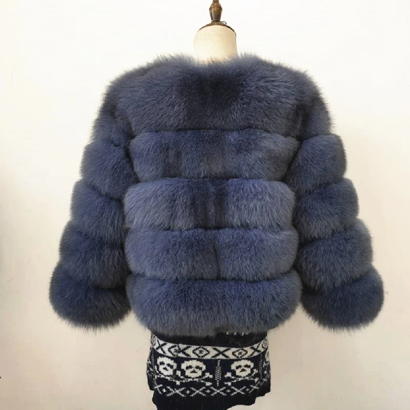 white puffer Real Fur Coat  100% Natural Winter Women's Fur Jacket  Warm Fox Fur Coat High Quality Fur Vest Free Shipping  Fashion Luxurious packable down jacket