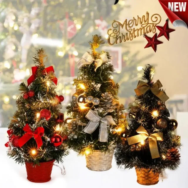 20/30/40cm Christmas Tree Home Bedroom Party Decorations Artificial Christmas Tree Children DIY Handicraft 2023 New Year Gift 2