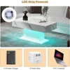 Led Coffee Table for Living Room, Living Room Table Rectangular Center Table, Modern High Glossy Wooden Coffee Tables with 16 Co 5
