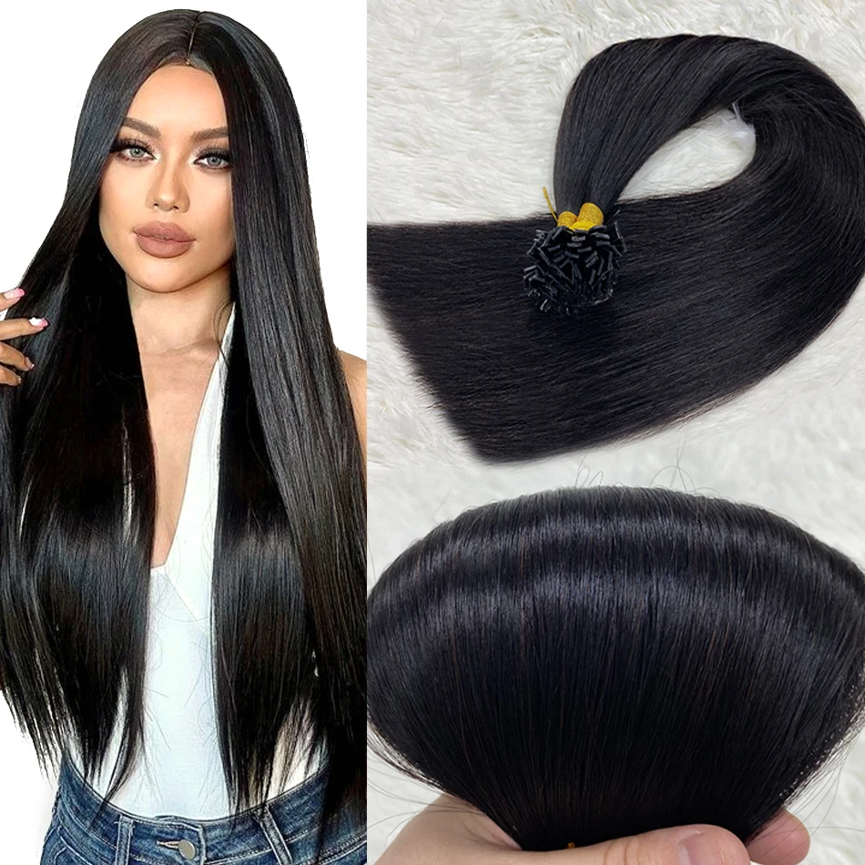 16A High Density Bulk Hair Real Virgin Straight Human Hair Bulk Extension Bundles I Tip V Tip Falt Nano Ring Braiding human hair extensions human hair for braiding
