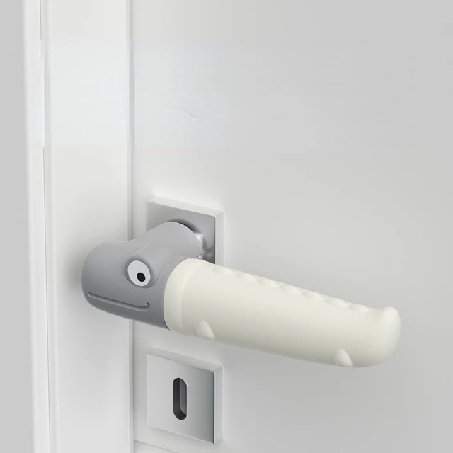 Silicone Door Knob Cover Door Handle Covers Knob Protective Sleeve, White