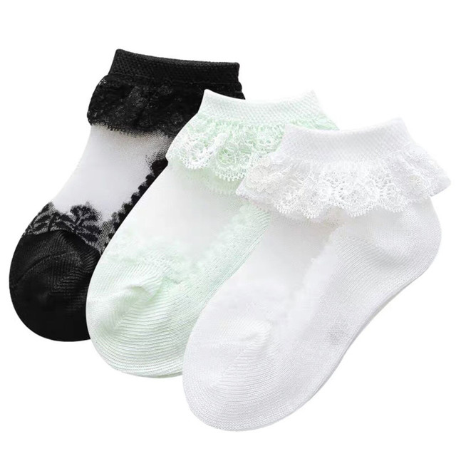 Princess Cotton Socks Lace Socks Soft Ruffled Summer Breathable 1-12Years