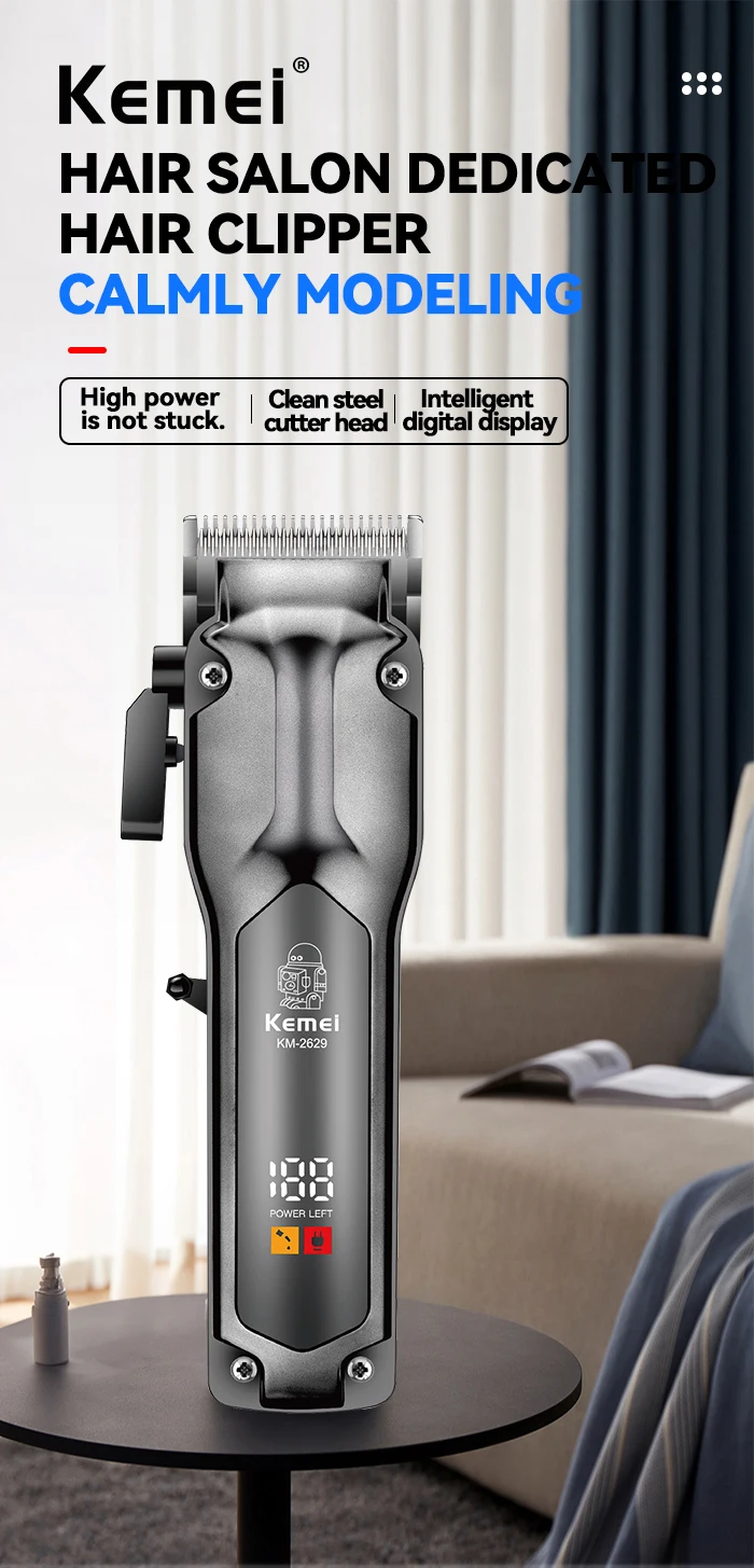 Kemei KM-2629 Роторный триммер для волос с лезвием из нержавеющей стали ...