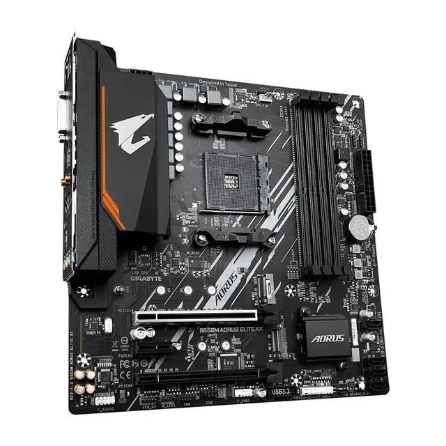 GIGABYTE AORUS ELITE 마더보드는 AMD AM4 소켓과 Ryzen 3/4/5 시리즈 CPU와 호환되며, DDR4 슬롯, PCI-E 4.0 X16 슬롯, SATA3.0 포트, M.2 포트, HDMI 및 DVI 포트를 제공하여 고성능과 확장성을 갖추고 있습니다.