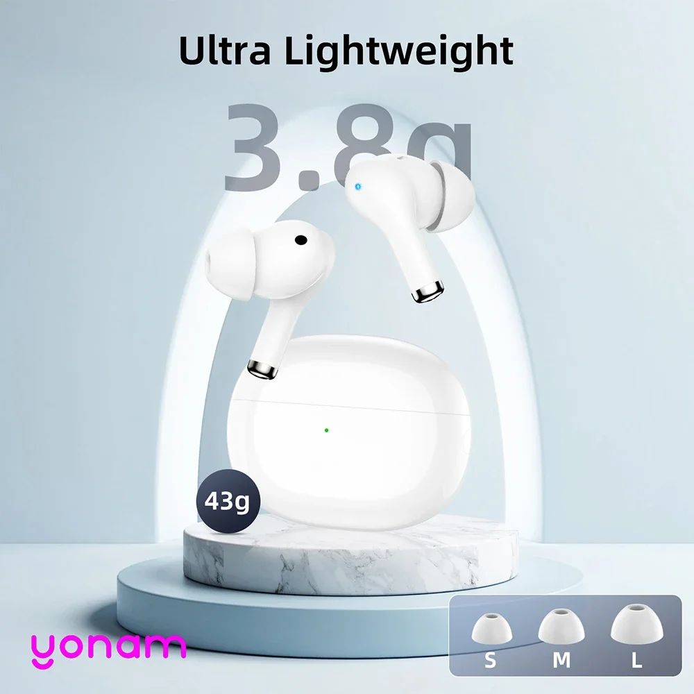 Yonam Air Pro True Wireless Earphone with Noise Canceling Touch Control Bluetooth 5.3 For iPhone Xiaomi Mic HiFi wireless earphones bluetooth earphones wireless bluetooth earphones bluetooth headphones wireless bluetooth headphones wireless headset