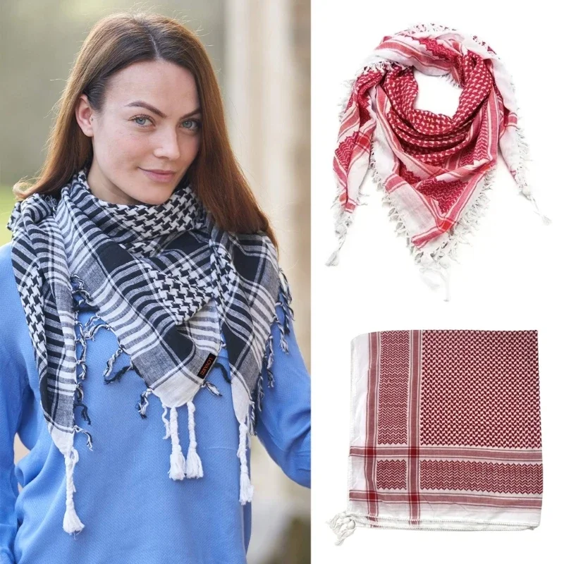 Lightweight Adult Jacquard Pattern Scarf Multi-purpose Headscarf Adjustable Religious Scarf Outdoor Sunproof Headwrap
