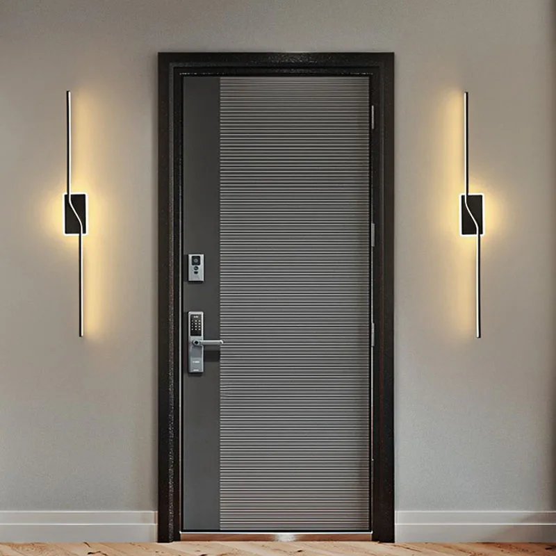 

Nordic bedroom background wall lamp bedside decorative mirror front lamp minimalist strip wall light 10W 15W 24W 28W