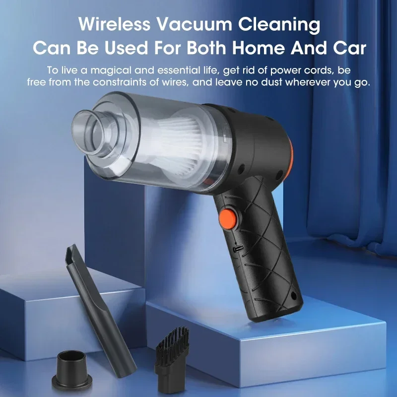 Handheld Car Vacuum Cleaner, 6000Pa Portable Mini High-power Vacuum Cleaner, Suction and Blowing Dual-purpose Pet Hair Cleaner