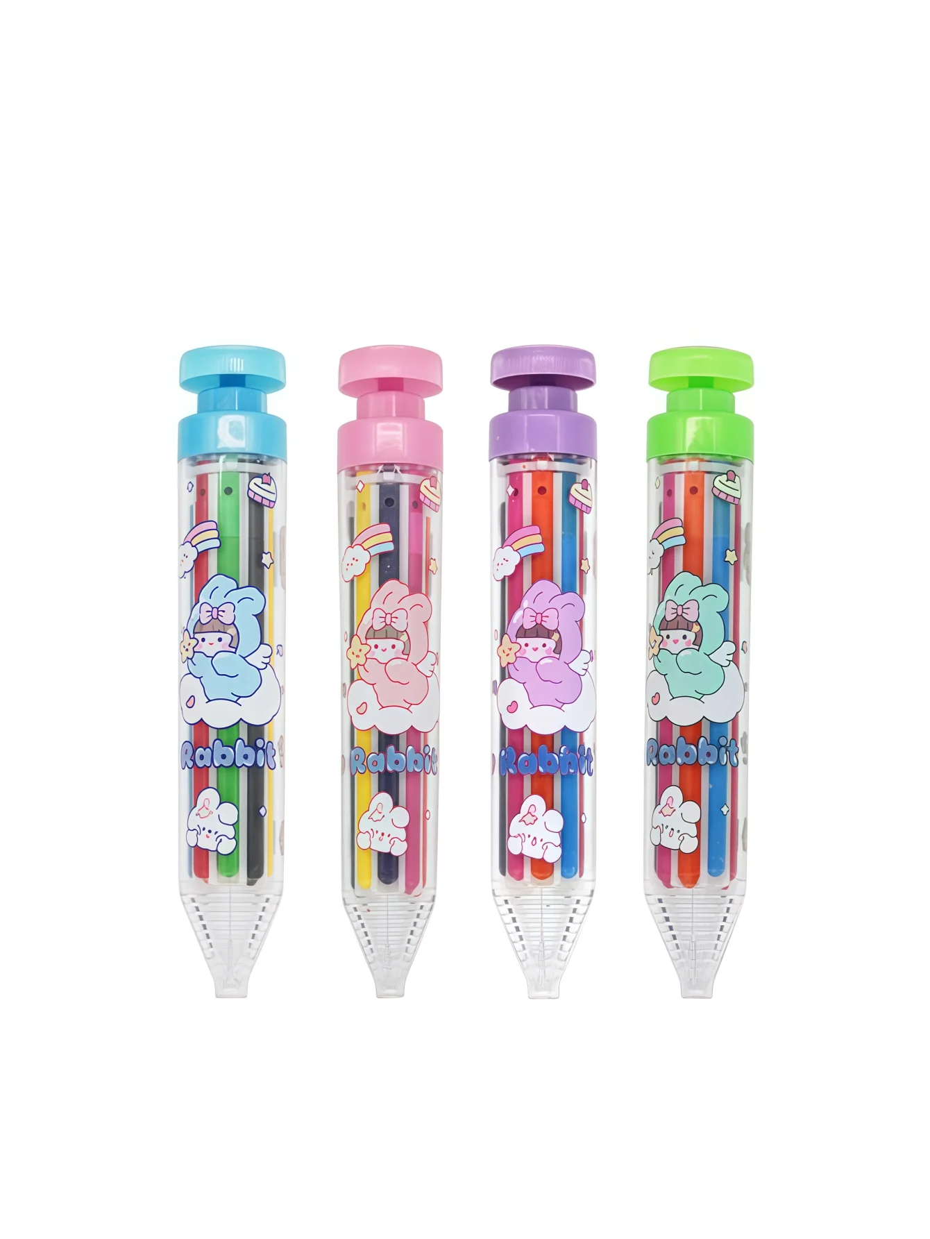 Wholesale Crayons That Don'T Stain Hands: 8-in-1 Rotating Multi-Color Crayons, Kids' Plastic 8-Color Push-Up Crayons - 5