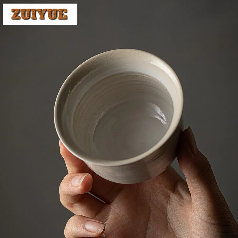 150ml Japanese Powder Yin White Pottery Gaiwan Handamde Thin Tire Tea Bowl Tea Tureen Luxury Maker Cover Bowl Drinkware Gift