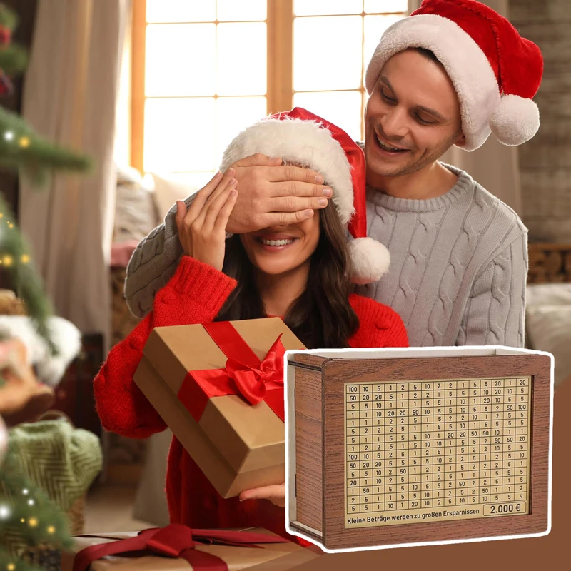 5000€ Piggy Bank Money Box Wooden Money Bank Retro Birthday New Year Gift Japanese Saving Box Coin Cash Home Decor Storage Boxes 4