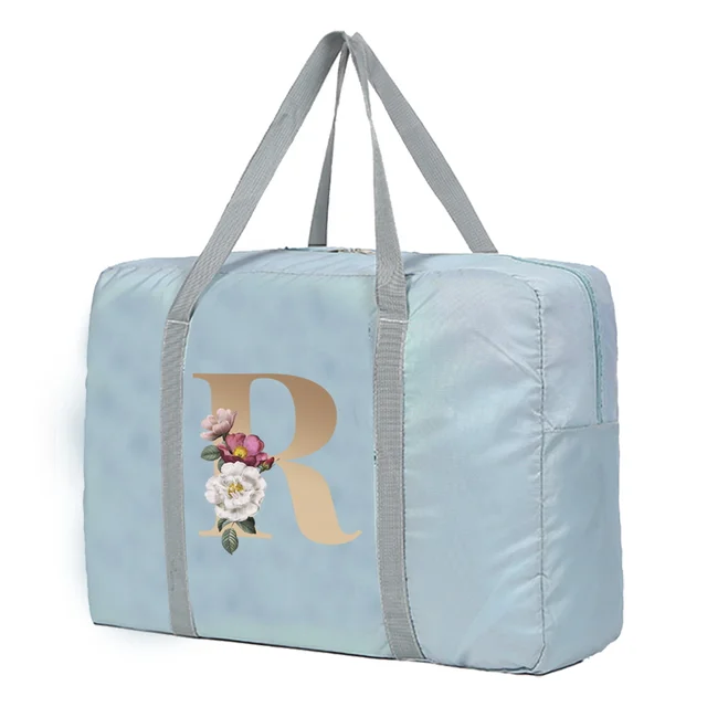 Large Capacity Travel Bag Unisex Organizers Foldable Luggage Handbags  Clothes Storage Duffle Carry on Bags Gold Lettern Series 5gold R