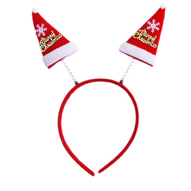 

Рождественская повязка на голову, пушистая шляпа Санта-Клауса, головной убор, красный обруч для волос на Хэллоуин, головной для