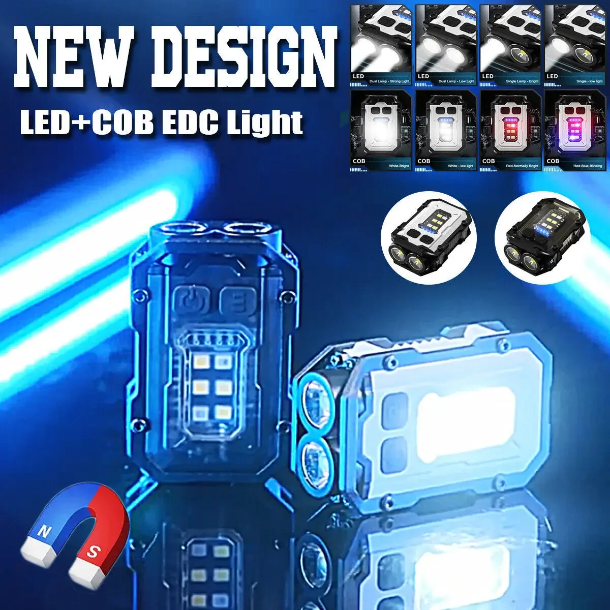

High Power Torch Light Super Bright LED Rechargeable Flashlight Mini Flashlight Mini EDC Keychain Torch Light With Tail Magnet