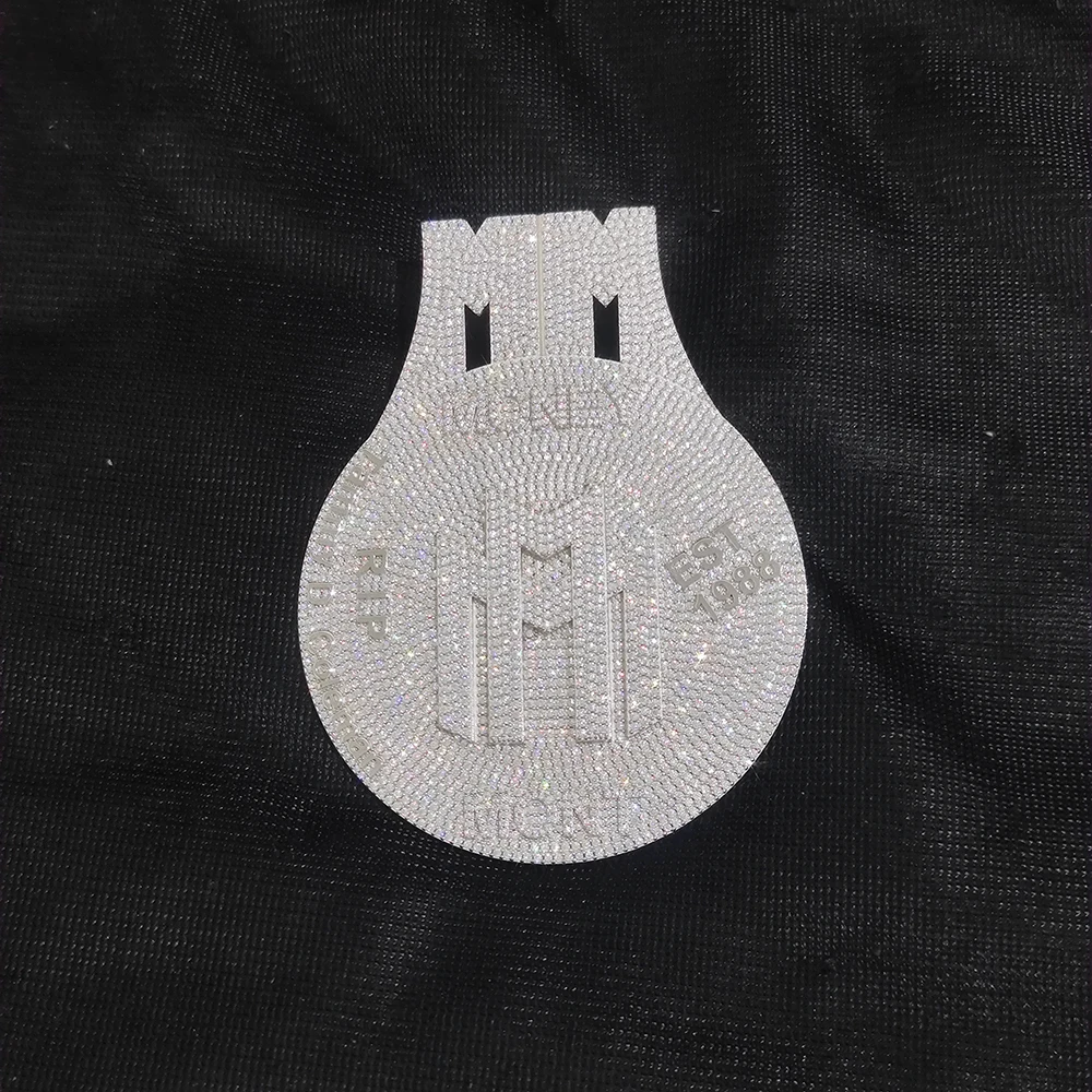 Hip Hop Jewelry Custom VVS Moissanite Diamond Pendant Round Shaped 925 sterling Silver Customized Name Pendant