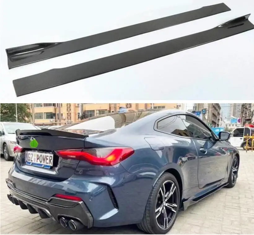 

High quality REAL CARBON FIBER SIDE BODY SKIRTS KIT LIP COVER FOR BMW 4 series G22 G23 2020 2021 2022 2023