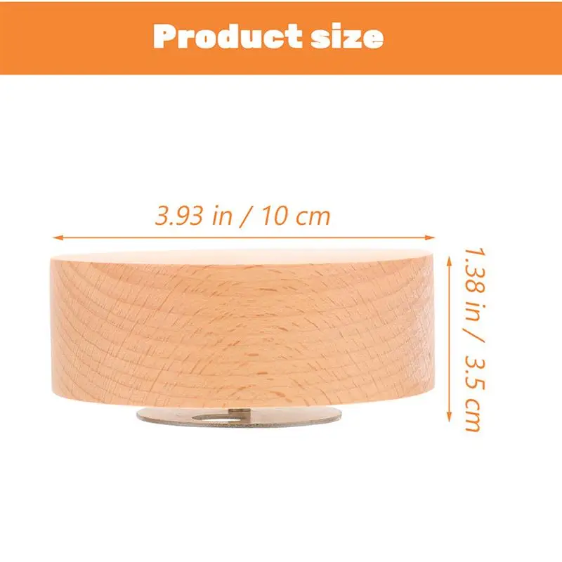 Round Edges Music Box Base Craft Music Box Base For Rotatable Musical Desk nament Home Decor Wooden Supplies Round