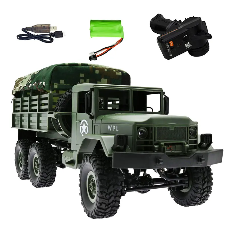 Wpl Naughty Dragon B16 1 6wd Military Truck With Canvas Rc Car Climbing Remote Control Plaything Holiday Birthday Gift Boy 4