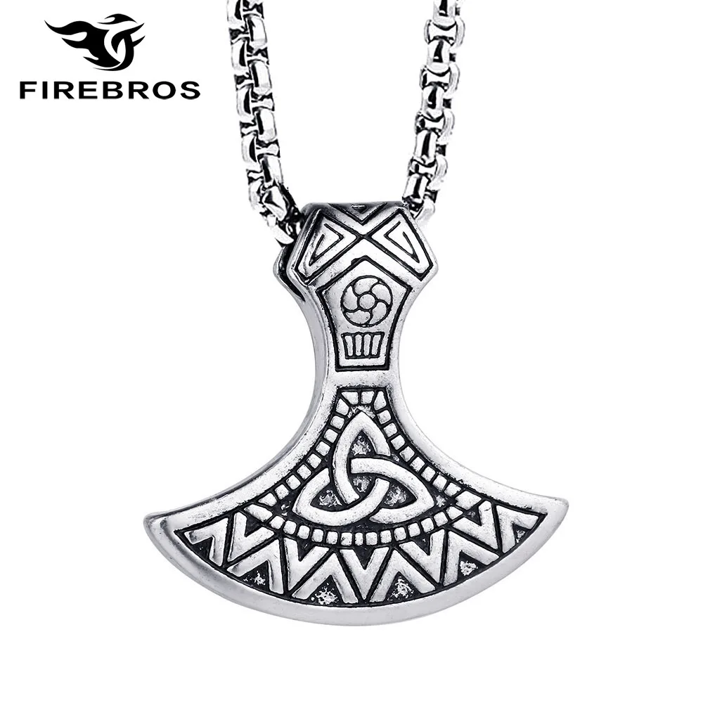 

FIREBROS никогда не выцветает 316L нержавеющая сталь винтажный Кельтский Узел Подвеска в виде топора мужские ретро панк ювелирные изделия Прямая поставка