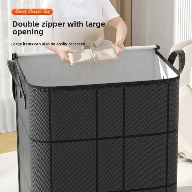 Sac de rangement pliable épais de grande capacité, résistant à l'usure, pour vêtements et couettes, boîte de rangement en tissu Non tissé, garde-robe 4
