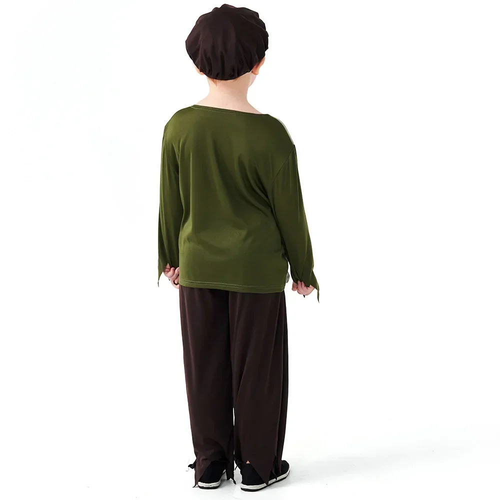 Postman Newsboy Cosplay Costumes Outfit Victorian Poor Boys Costume Children's Day Stage The Poor Beggar Costume kids cosplay costume