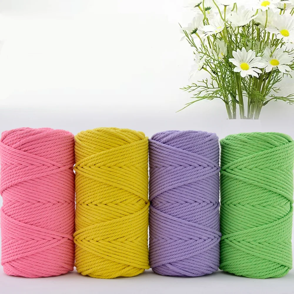 5MMColoredCottonRopeMultiStrandHandWovenCordDIYBundleBag