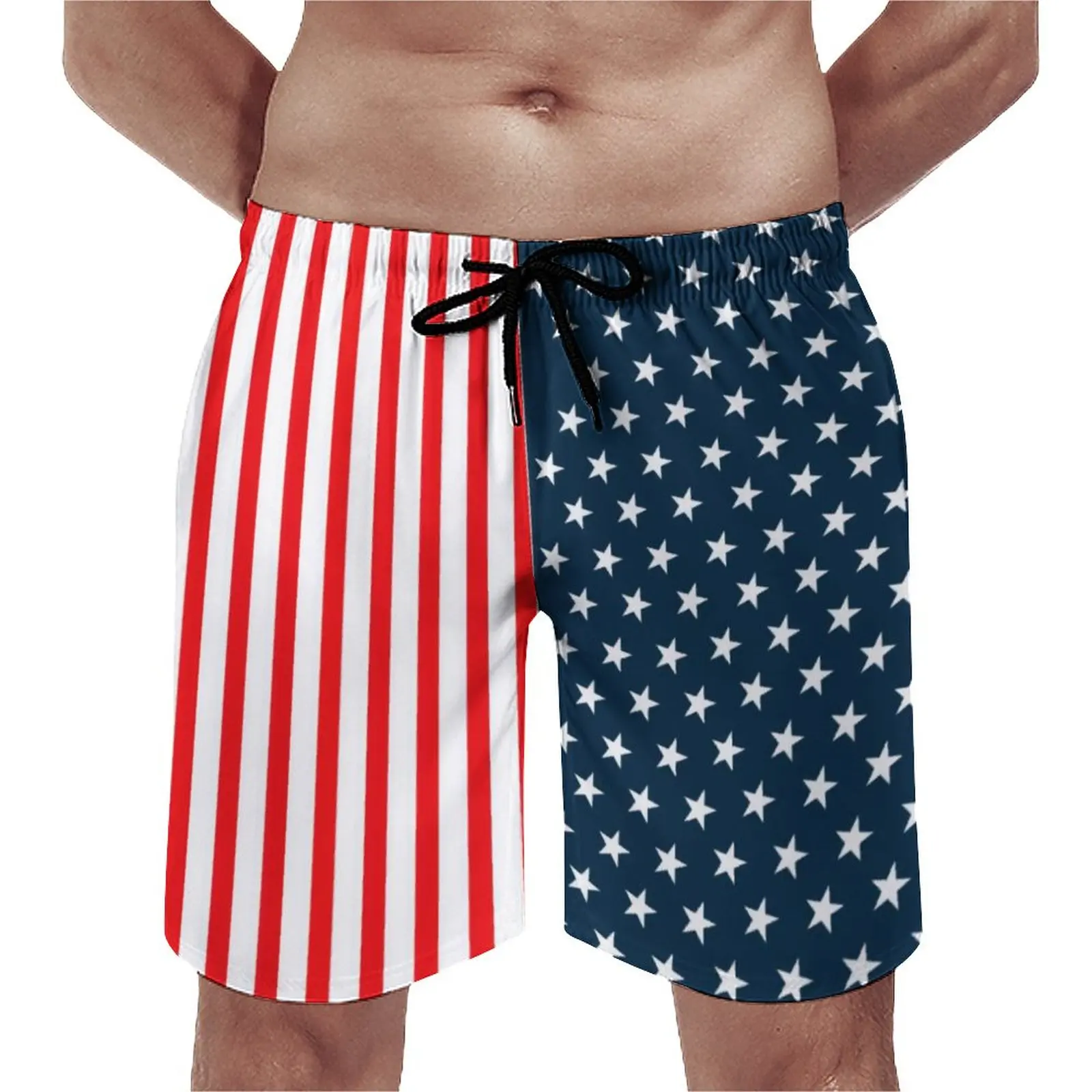 

Star And Stripes Board Shorts Classic Male Beach Pants American Patriotic Flag Red Blue Stars Print Swimming Trunks Big Size