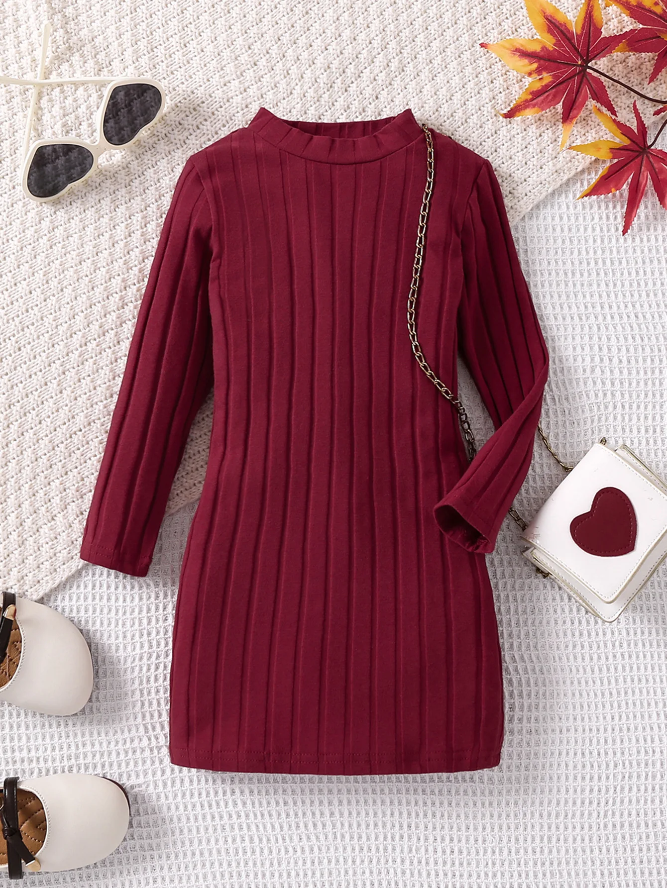 Girls Kids Knit Sweater Dress Solid Tight Princess Dresses 2023 Autumn Teenagers Girl Clothes New Year Christmas 4 5 6 7 Years