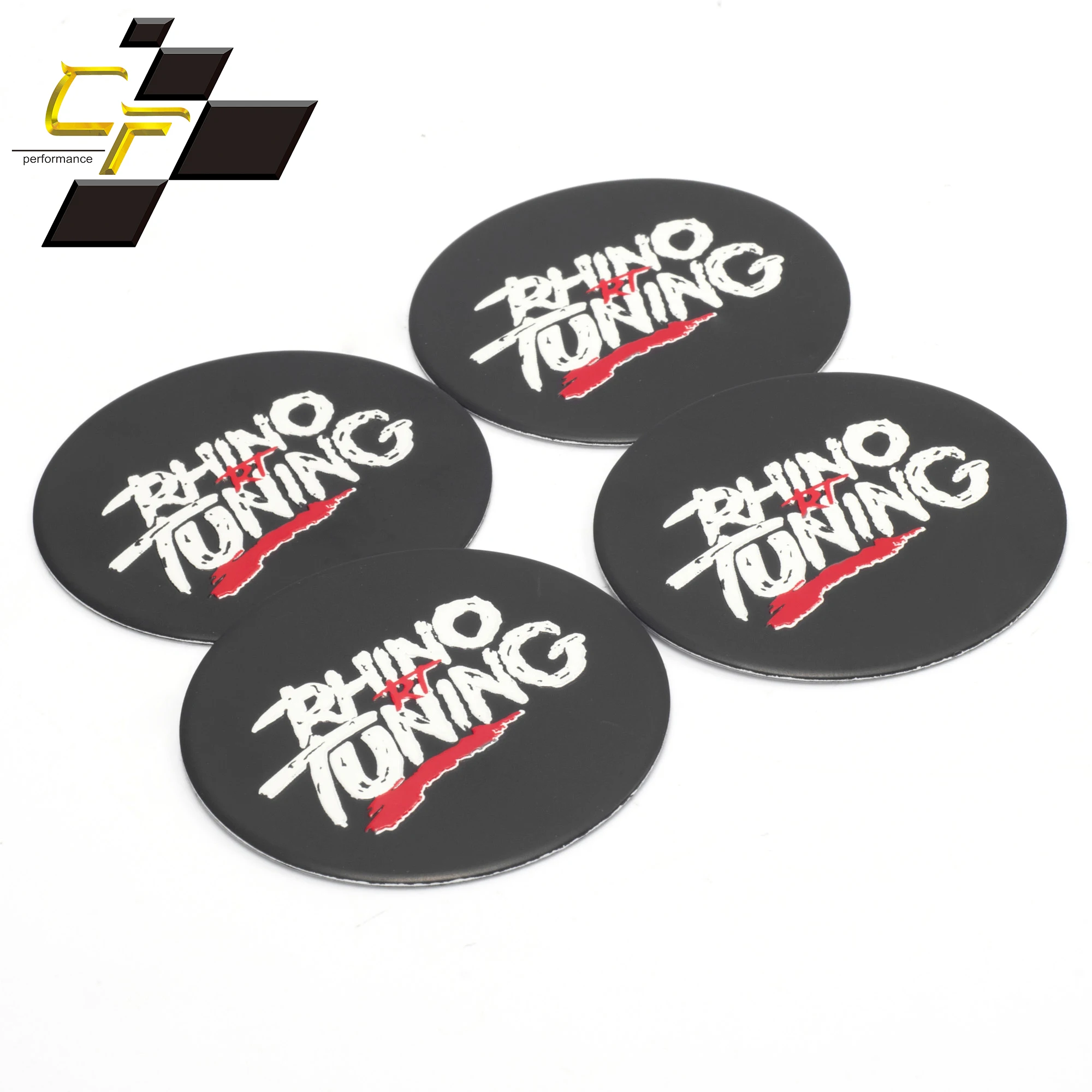 

4pcs Car Wheel Center Cap Stickers For 50MM Rim Hub Cover Rhinotuning Aluminum Badges Refits Universal Accessroies