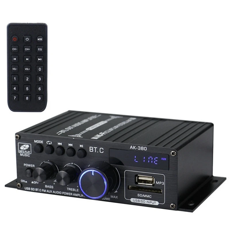 

Ak380 800W 12V Power Amplifier Bluetooth Stereo Home Car BASS Audio Amp Music Player Car Speaker Class D FM USB/SD Spare Parts