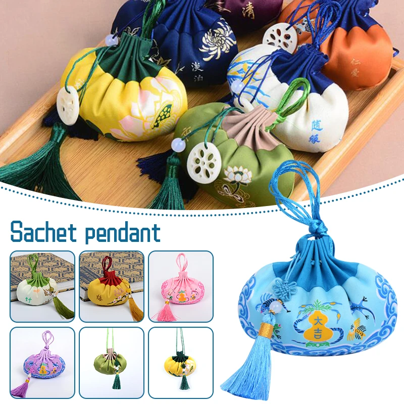 

Chinese Jacquard Tassel Carry-on Pendant Mid-autumn Festival Sachet Lotus Car Pendant Bedroom Decor Gift Wedding Party Favors