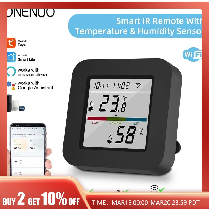 ONENUO Tuya WiFi IR Universal Remote Control Temperature And Humidity