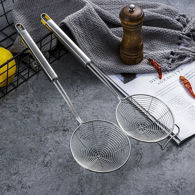 Skimmer Solid Spider Strainer Ladle Stainless Steel Kitchen Utensil Tool French Fries Fish Frying 12#/14#/16#/18#/20#