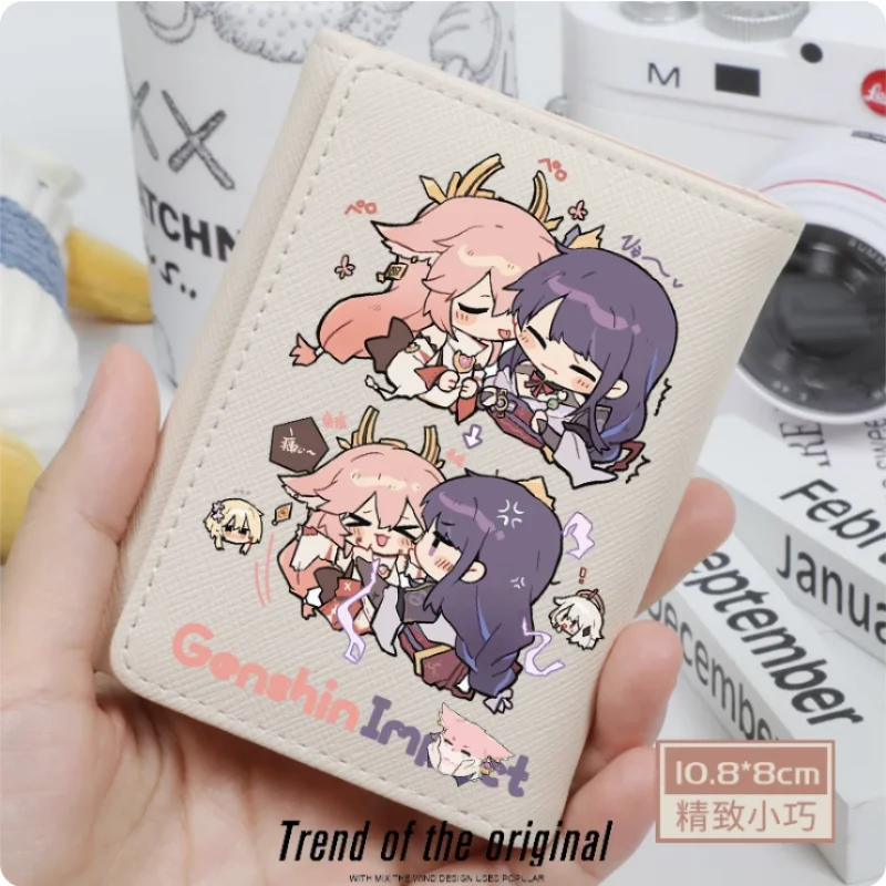 Anime Genshin Impact Yae Miko Fashion Wallets PU Purse Card Holder Hasp Money Bag Cosplay Gift B084