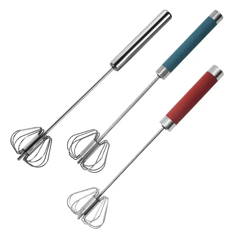 

Semi-Automatic Egg Beater Manual Press Whisk Multifunctional Rotating Egg Beater Handheld Push Mixer Self-Turning Kitchen Tool