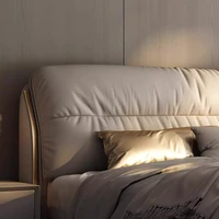 Lits Double nordiques Queen, minimaliste, moderne, crème, espace de rangement, Letto Matrimoniale Multifunzione, meubles de chambre à coucher 4