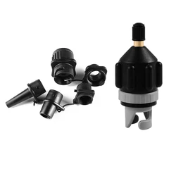 Universal Inflatable Pump Air Valve Adapter for Paddle Boards, Kayaks, and Boats (Black Kit)