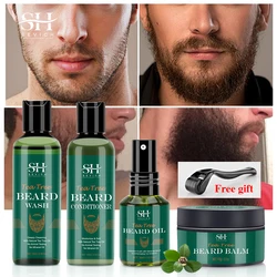 2023 Tea Tree Beard Nourishing Moisturizing Growth Oil   Kit For Men Moustache Growth Anti Hair Loss Shampoo Beard Care Sevich