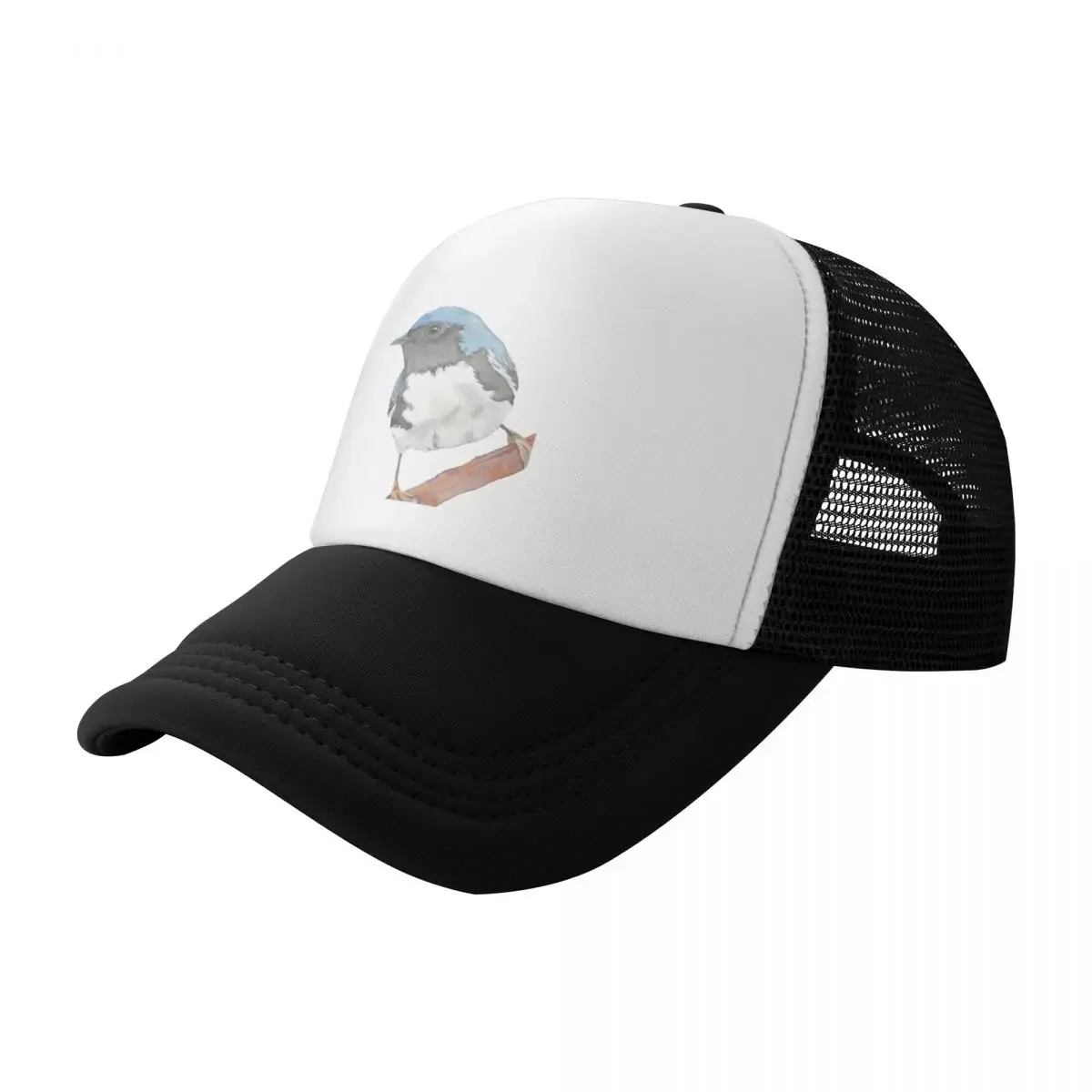 

black-throated blue warbler passerine bird watercolor portrait Baseball Cap Gentleman Hat Rugby Sunhat dad hat Woman Men's