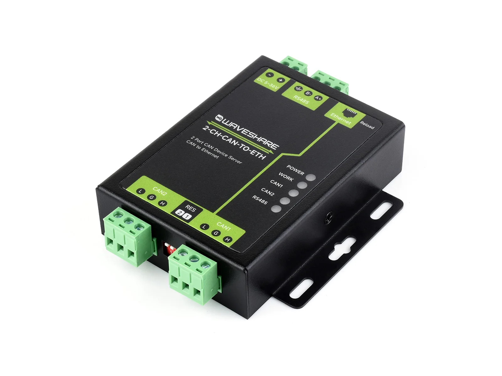 Lattina Da 2 Canali Di Grado Industriale A Server Ethernet, 2 Canali Can + Rs485 + Porta Ethernet, Supporta Ripetitore Can/Can A Rs485, Doppia Presa