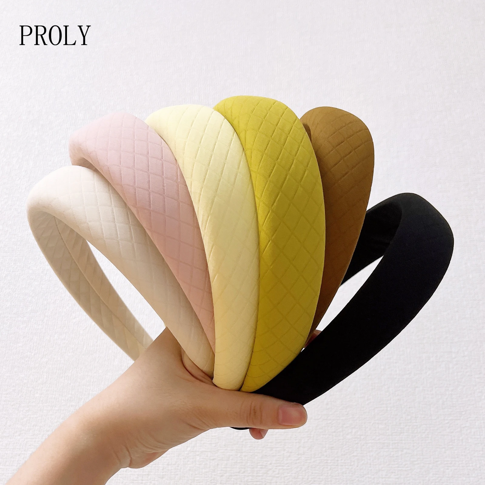 

PROLY New Fashion Hairband For Women Casual Solid Color Turban Autumn Wide Side Sponge Headwear Adult Hair Accessories