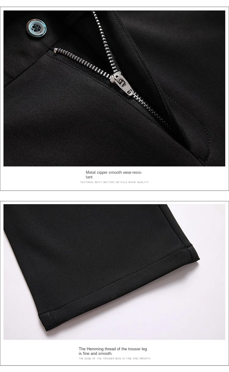 Men's Suit Pants Spring and Autumn Fashion Loose and Warm Office Straight Tube Pants Outdoor Leisure Business Men's Black pants